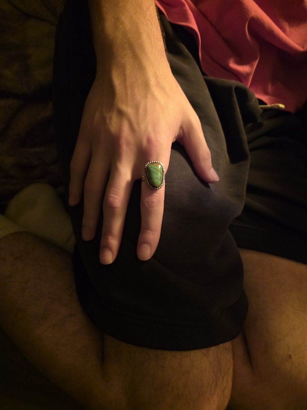 Men's Turquiose Stone Statement Ring - Unbranded